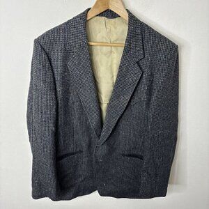 Vintage Dallas Men 46 Gray Tweed‎ Western Blazer Sports Coat Damage